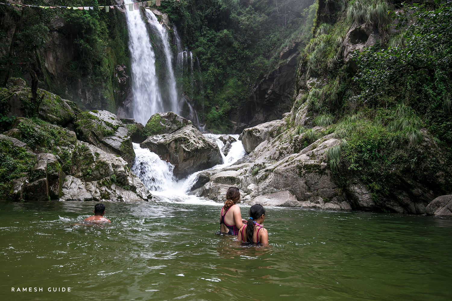 Exploring Mohani Jharna waterfall near Kulekhani, surrounded by lush green hills and natural scenery.